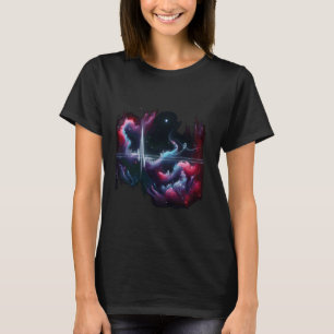 Nebula Pulse - Sci-Fi Heartbeat Vector Art T-Shirt