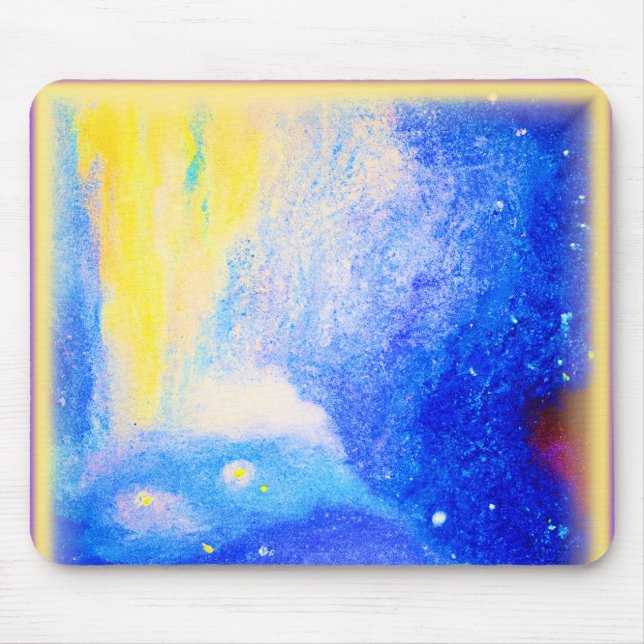 Nebula Stars Blue, Yellow and Milky White. Buy Now Mouse Pad (Front)