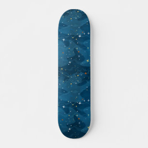 Nebula Waves and Stars Pattern ✨ Skateboard