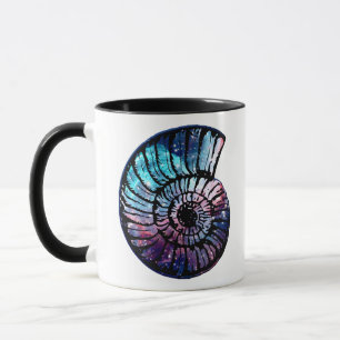 Nebula with Stars in a Nautilus Shell Mug