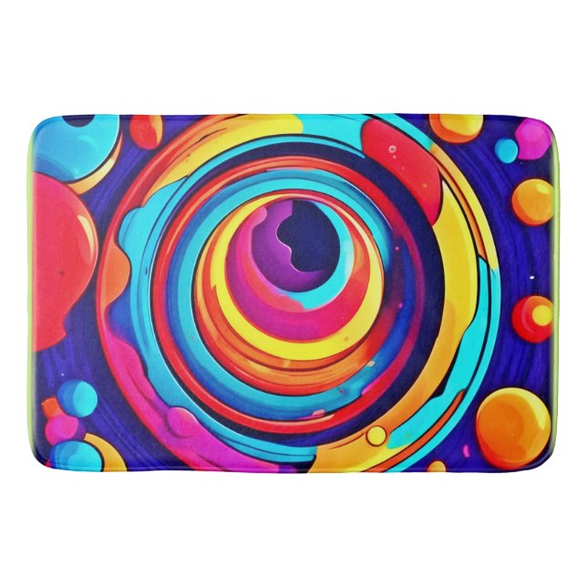 Nebula's Colourful Cosmic Vortex Art Bath Mat (Front)