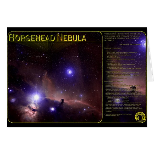 Nébuleuse-Carte de Horsehead (Devant horizontal)