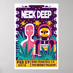 Neck Deep REPRODUCTION Gig Poster Matte  Art