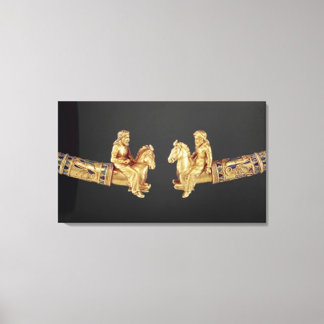 Neck ring in the form of Scythian horsemen Canvas Print (Front)