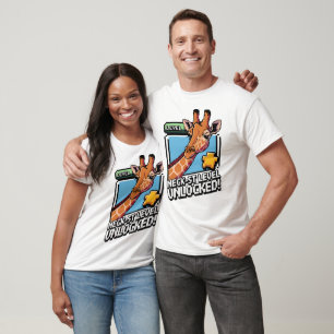 Neck-St Level Unlocked – Funny Giraffe Gamer Meme T-Shirt
