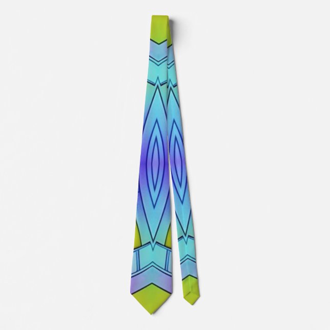Neck Tie, A multicolor fabric print pattern design Tie (Front)