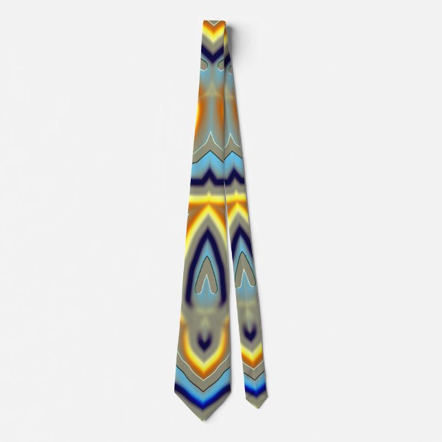Neck Tie, A multicolor fabric print pattern design Tie (Front)