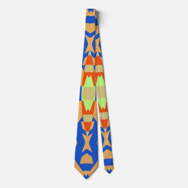 Neck Tie, A multicolor fabric print pattern design Tie (Front)