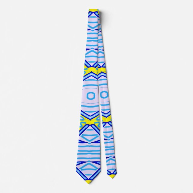 Neck Tie, A multicolor fabric print pattern design Tie (Front)