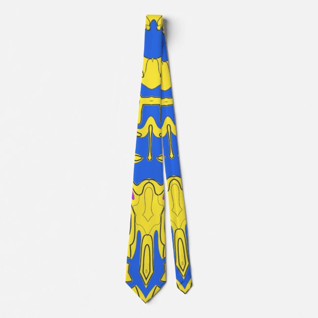Neck Tie, A multicolor fabric print pattern design Tie (Front)