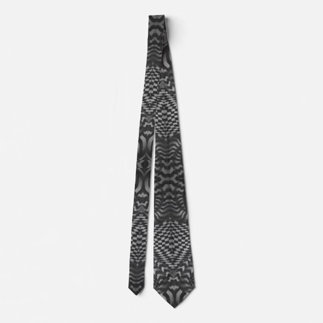 Neck Tie, Black and White Tie (Back)