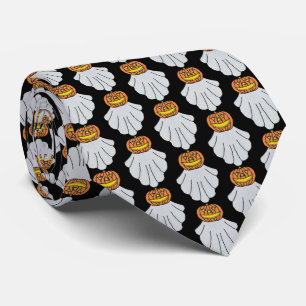 Neck Tie (black) - Pumpkin Ghost