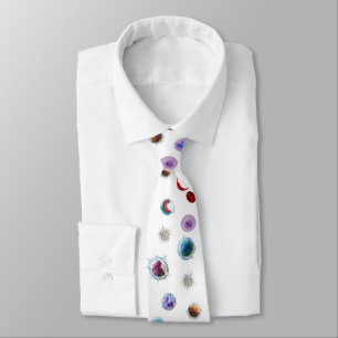 Neck Tie - Blood Cells on White Fabric