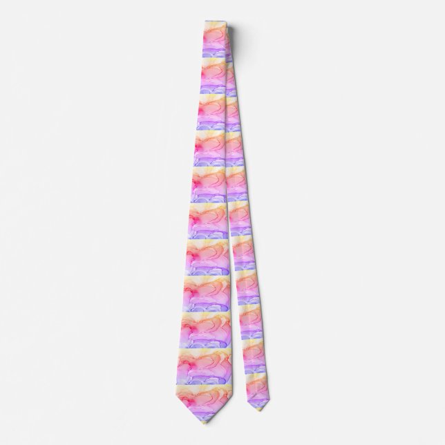 Neck Tie lavender watercolor (Front)