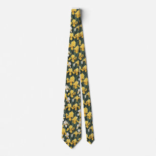 Neck Tie yellow iris
