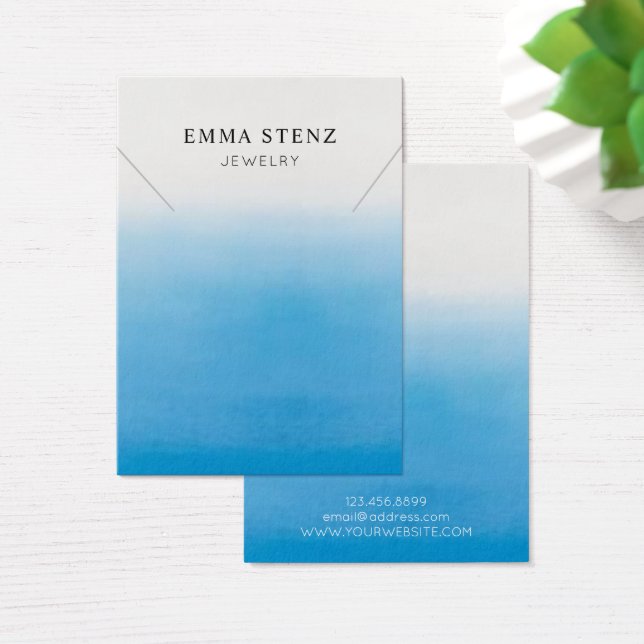Necklace Display Card • Pastel Blue Ombre (Desk)