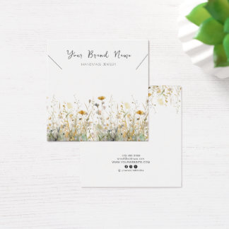 Necklace Display Card • Watercolor Wildflowers