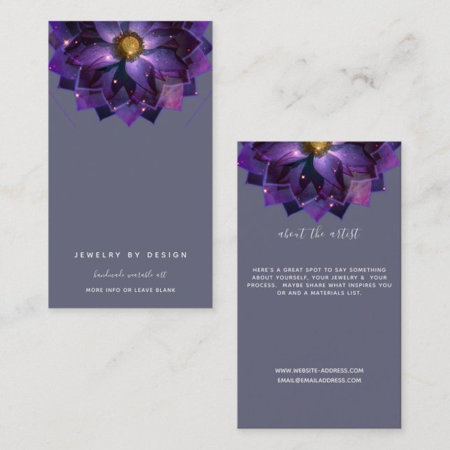 Necklace Display, Mystical Lotus Mandala Crafters Business Card (Front/Back)