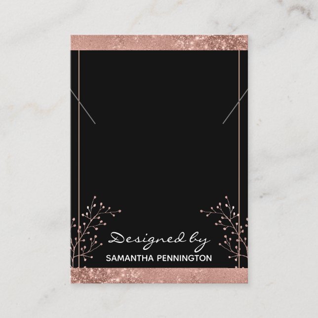 Necklace Display Rose Gold Floral Business Card (Front)