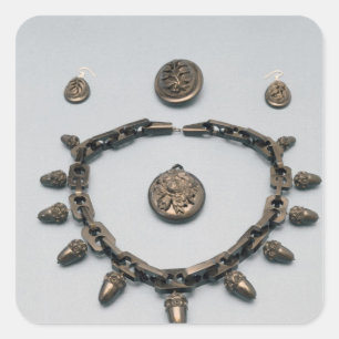 Necklace, earrings, brooch and pendant, c.1870 square sticker
