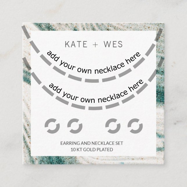 Necklace + Earrings Green Border Backing Card (Creator Uploaded)