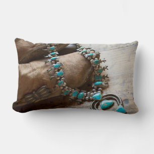 Necklace for sale, Santa Fe, New Mexico. USA Lumbar Pillow