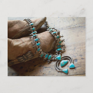 Necklace for sale, Santa Fe, New Mexico. USA Postcard