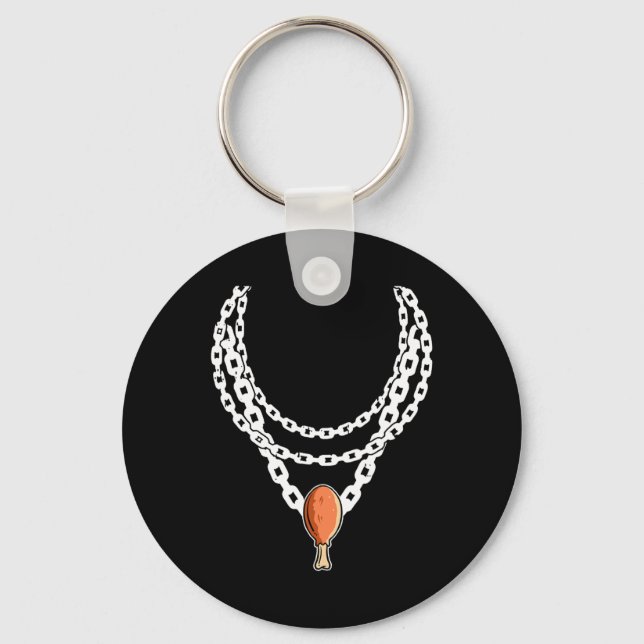 Necklace Turkey Leg Pendant Thanksgiving Day Fall  Keychain (Front)