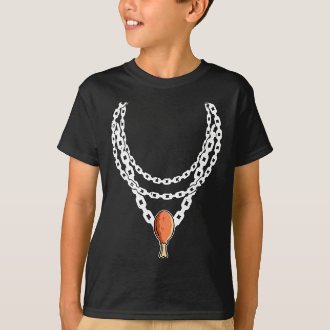 Necklace Turkey Leg Pendant Thanksgiving Day Fall  T-Shirt (Front)