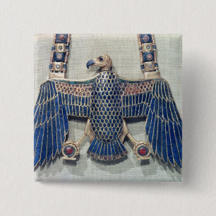 Necklace with vulture pendant 2 inch square button