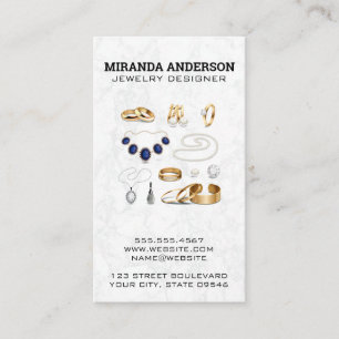 Necklaces, Rings, Earrings Business Card