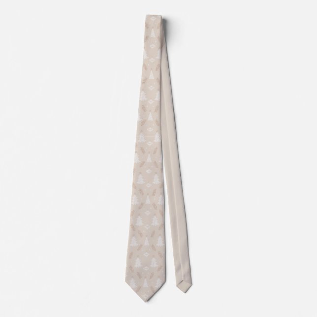 Necktie "Christmas Tree Subtle Blush Tone on Tone" (Front)
