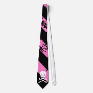 Necktie EMO cracked skull and bones