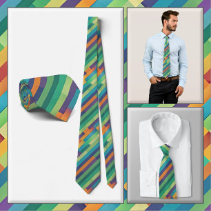 NECKTIE - Multi-colour Diagonal Stripes