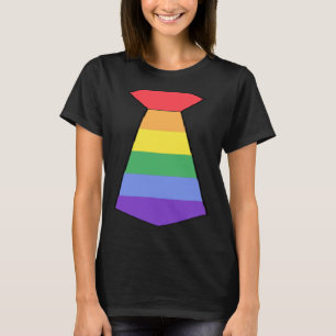 Necktie Suit Tie Tuxedo Gay Pride Flag Colour Wedd T-Shirt