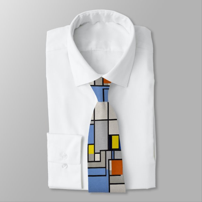 Necktie with Mondrian-Inspired Design: A Stylish (Tied)