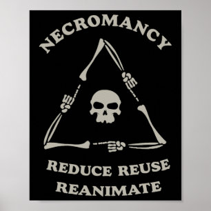 Necromancy Reduce Reuse Reanimate Funny Skeleton M Poster