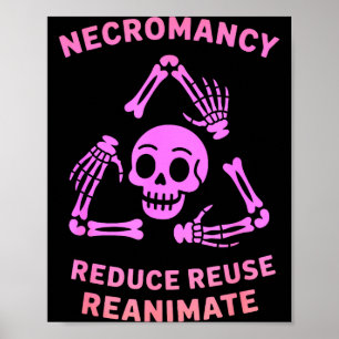 Necromancy Reduce Reuse Reanimate Skeleton Design  Poster