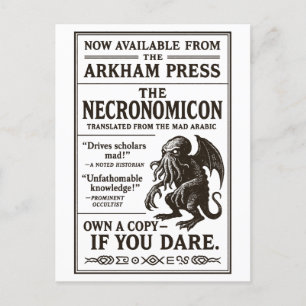  Necronomicon – Now Available from Arkham Press Holiday Postcard