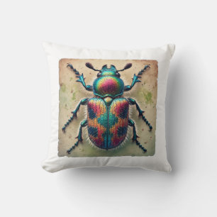 Necrophila Beetle 220824IREF238 - Watercolor Throw Pillow