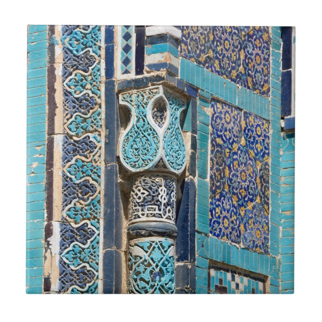 Necropolis of Shah-i-Zinda in Samarkan, Uzbekistan Tile (Front)