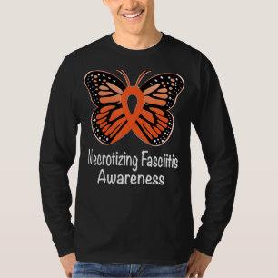 Necrotizing Fasciitis Awareness Warrior Orange Rib T-Shirt