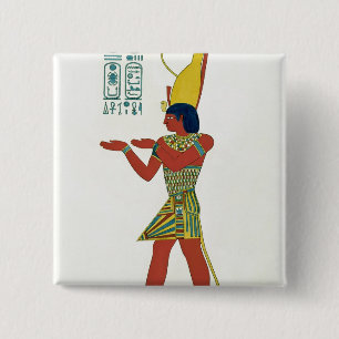 Nectanebo I wearing the double crown 2 Inch Square Button