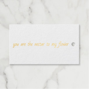 Nectar To My Flower Foil Gift Tag