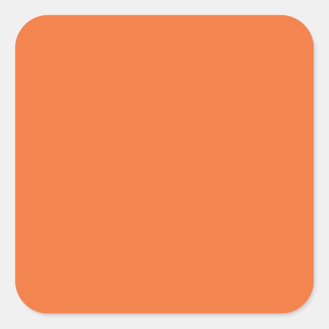 Nectarine Orange Trend Colour Customized Template Square Sticker (Front)