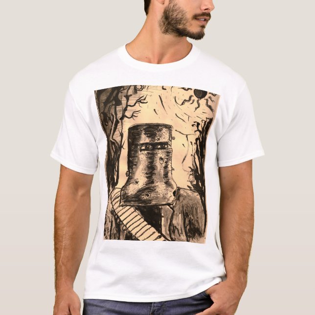 Ned Kelly Solar Eclipse in Sepia T-Shirt (Front)