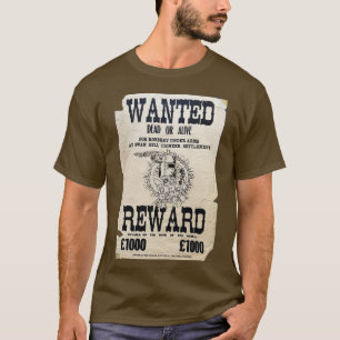 Ned Kelly Wanted Dead Or Alive Poster T-Shirt