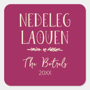 Nedeleg Laouen - Merry Christmas In Breton Square Sticker