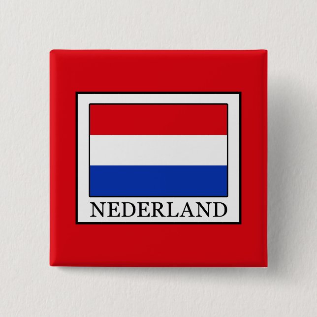 Nederland 2 Inch Square Button (Front)