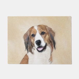 Nederlandse Kooikerhondje Painting - Dog Art Doormat
